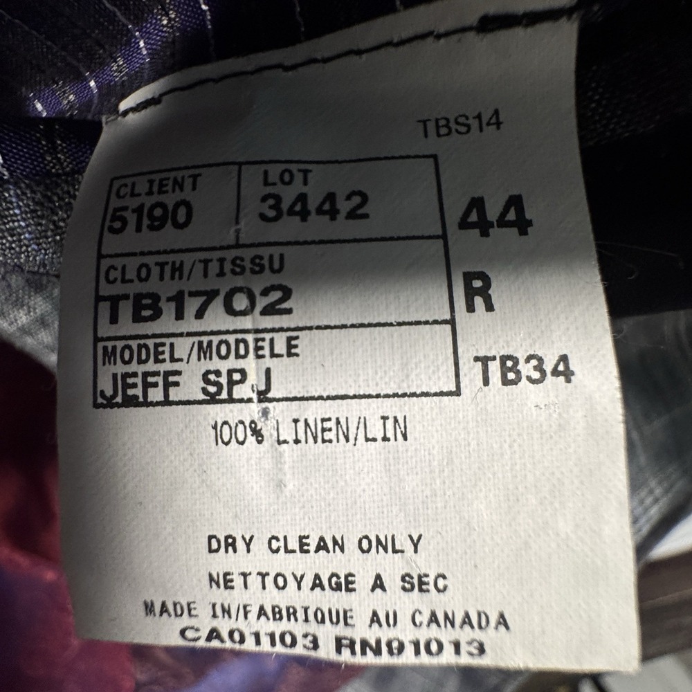 Ted Baker London‎ Endurance Linen Sport Coat Men's 44R Gray Plaid Jeff SPJ Lined - Picture 4 of 9